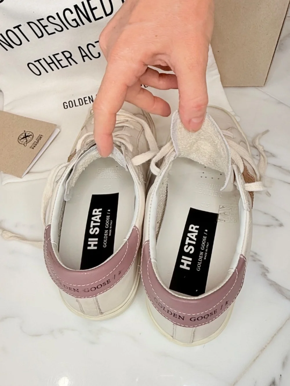 Golden Goose Hi Star Private Edit Low Top Platform - White/Beige US5/EU35